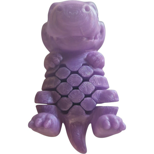 Dino Sense de frente, em pé nas duas patas, com o corpo em placas articuladas