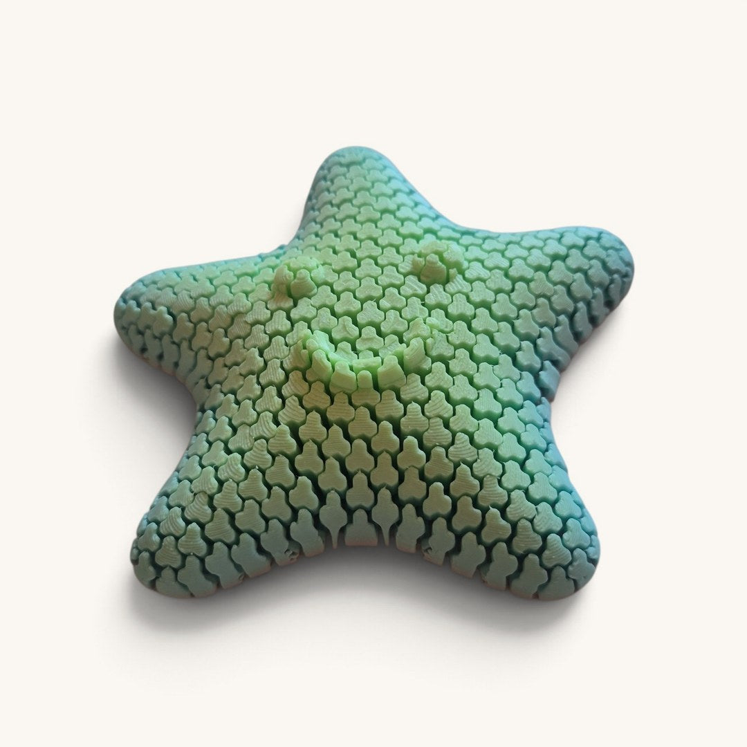 Estrela Flexível Sense na cor Degradê Menta, com carinha sorridente