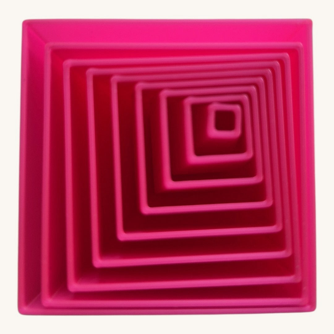 Cubo Expansível visto de cima, camadas encaixadas