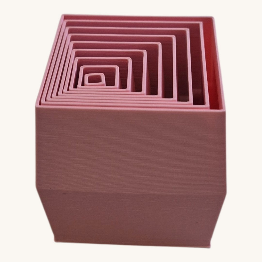 Cubo Expansível visto de cima, camadas encaixadas